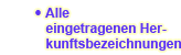 Alle eingetragenen Herkunftsbezeichnungen